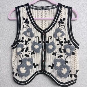 Crochet Floral Vest | Cottagecore Granny Core Sweater Vest
